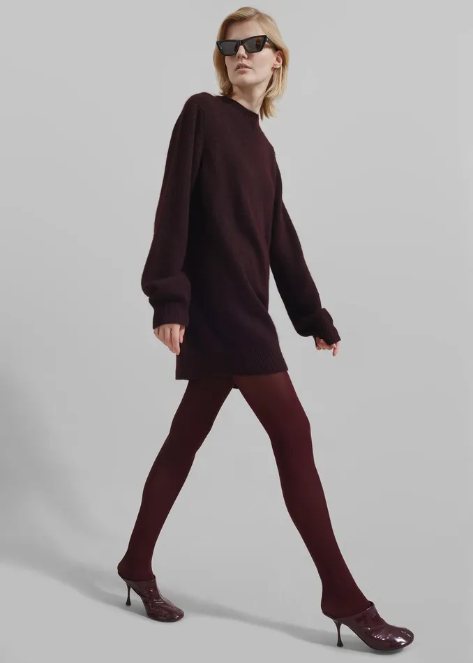 Maxime Knit Sweater Dress 8211 Dark Plum Women The Frankie Shop Clothing
