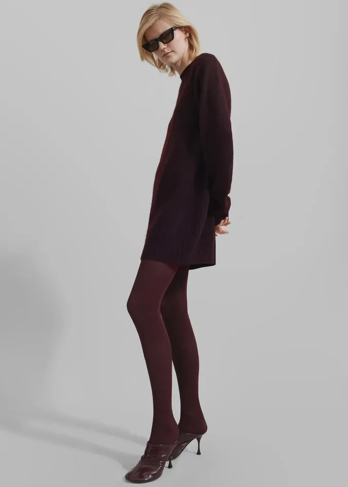 Maxime Knit Sweater Dress 8211 Dark Plum Women The Frankie Shop Clothing