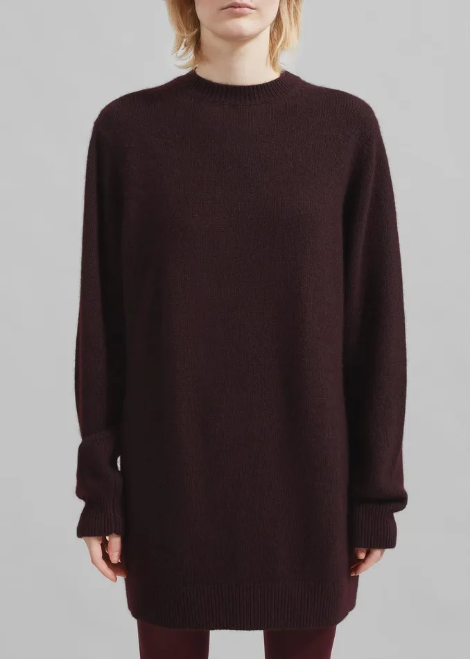 Maxime Knit Sweater Dress 8211 Dark Plum Women The Frankie Shop Clothing