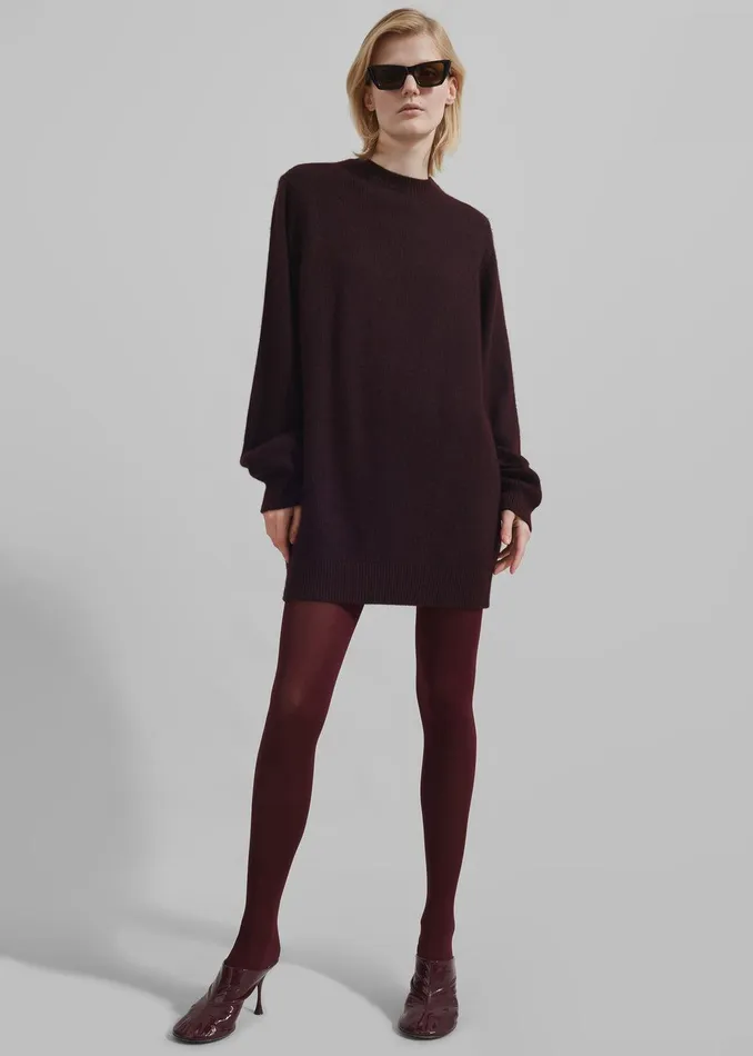 Maxime Knit Sweater Dress 8211 Dark Plum Women The Frankie Shop Clothing