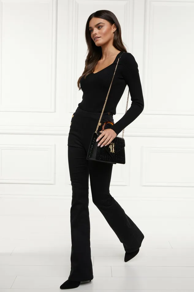 Mayfair Bag Black Croc Crossbody Bags Holland Cooper Womens Mayfair Bag Black Croc Crossbody Bags Holland Cooper Womens