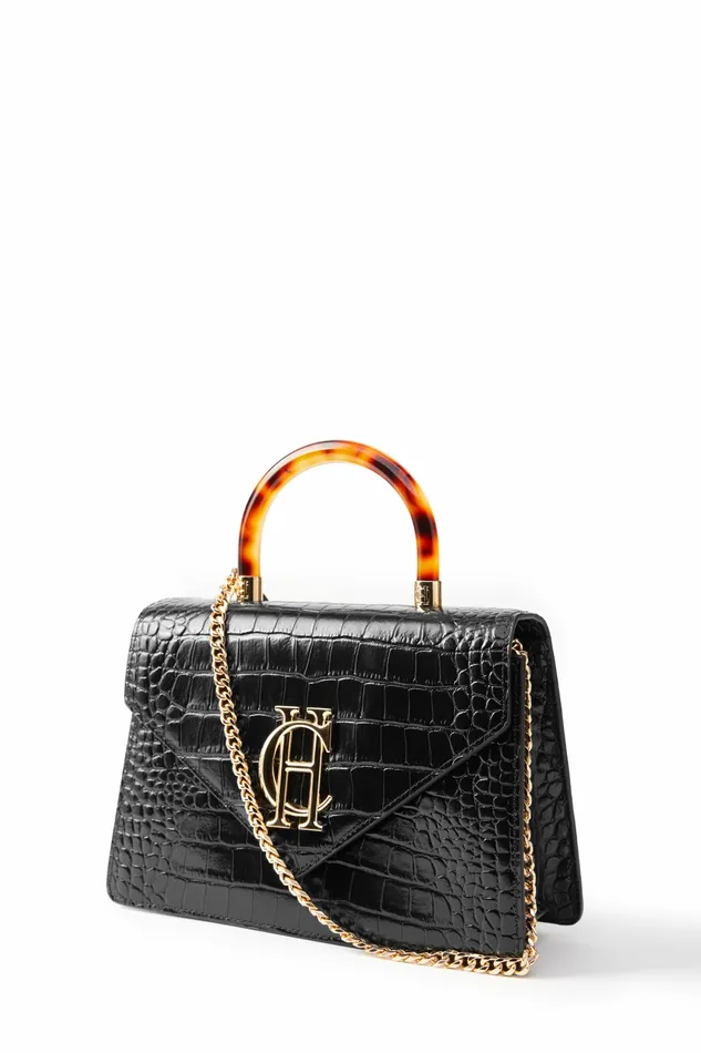 Mayfair Bag Black Croc Crossbody Bags Holland Cooper Womens Mayfair Bag Black Croc Crossbody Bags Holland Cooper Womens