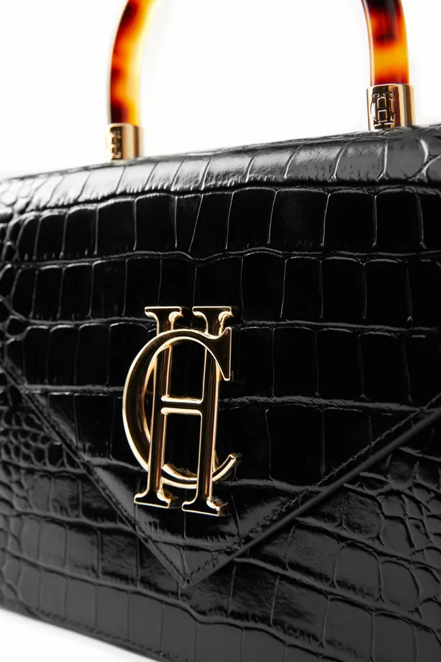 Mayfair Bag Black Croc Crossbody Bags Holland Cooper Womens Mayfair Bag Black Croc Crossbody Bags Holland Cooper Womens