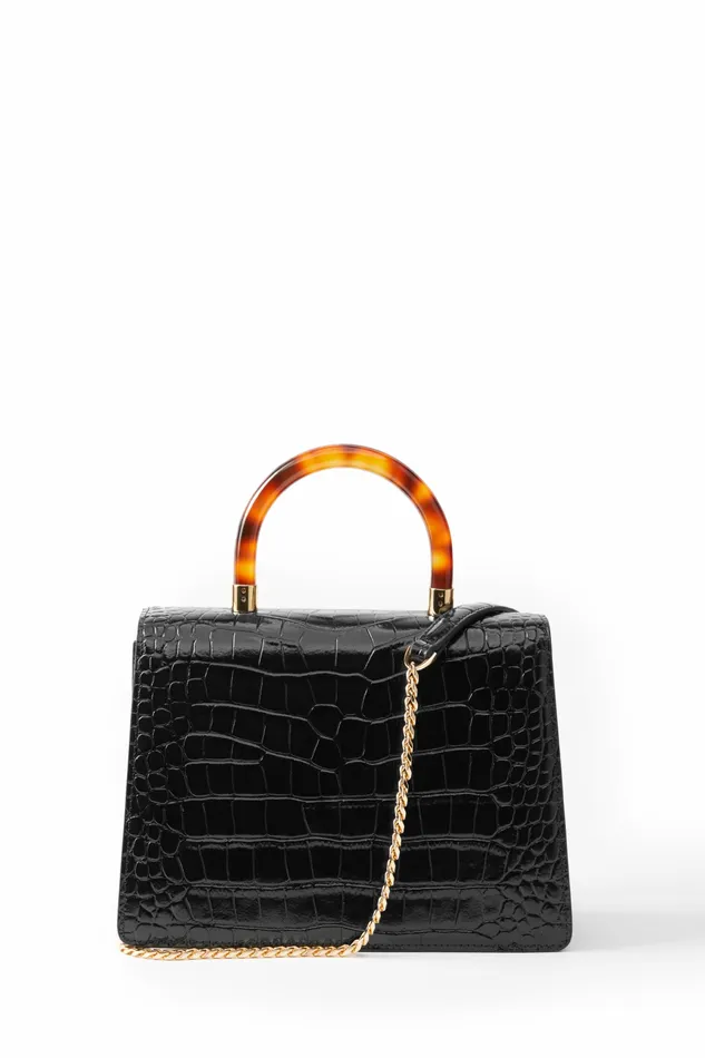 Mayfair Bag Black Croc Crossbody Bags Holland Cooper Womens Mayfair Bag Black Croc Crossbody Bags Holland Cooper Womens