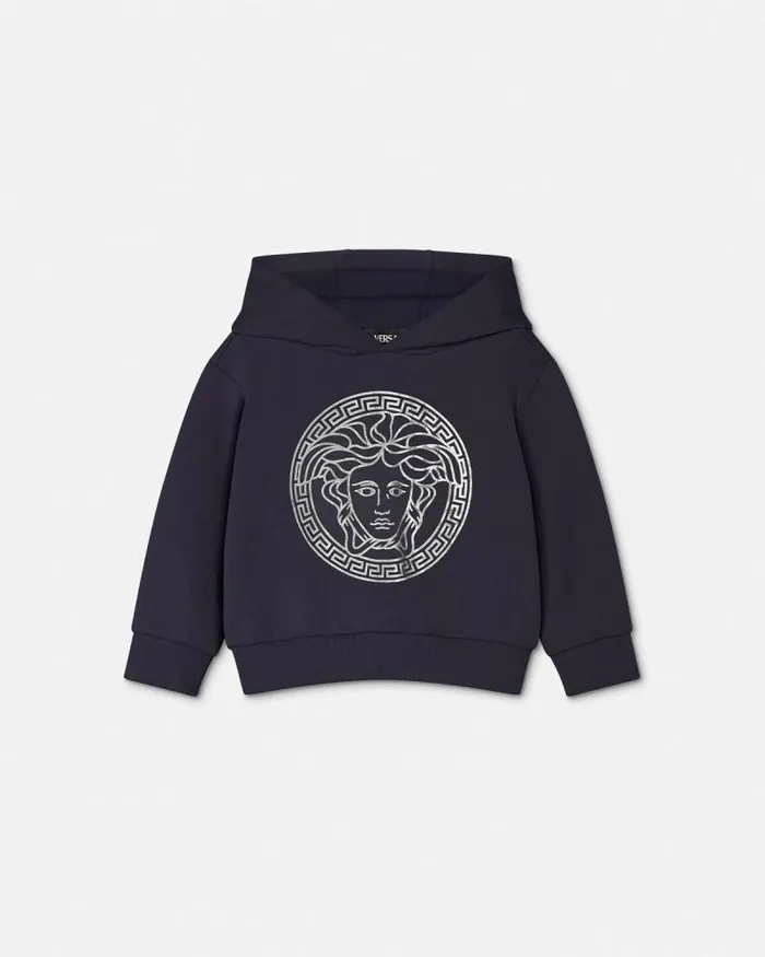 Medusa Baby Hoodie Blue Children Versace Clothing