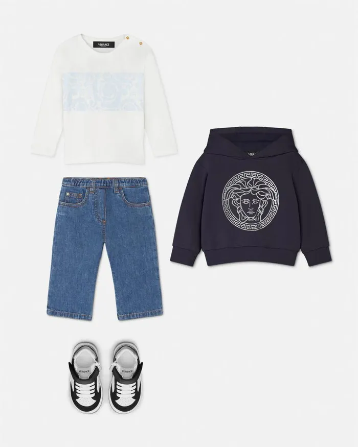 Medusa Baby Hoodie Blue Children Versace Clothing