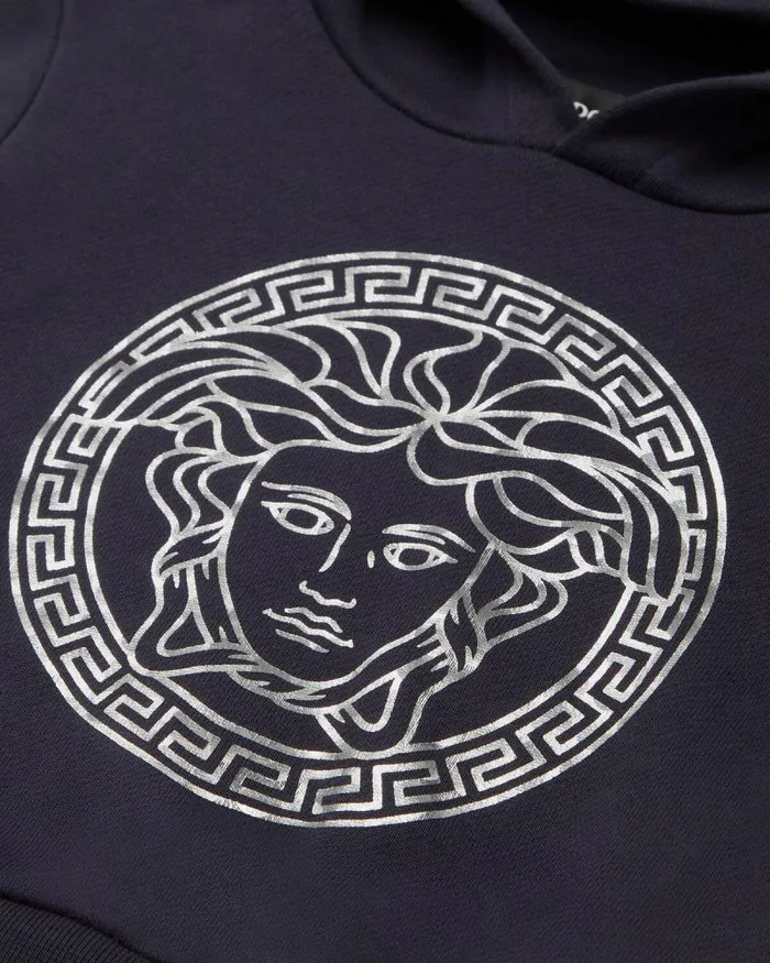 Medusa Baby Hoodie Blue Children Versace Clothing