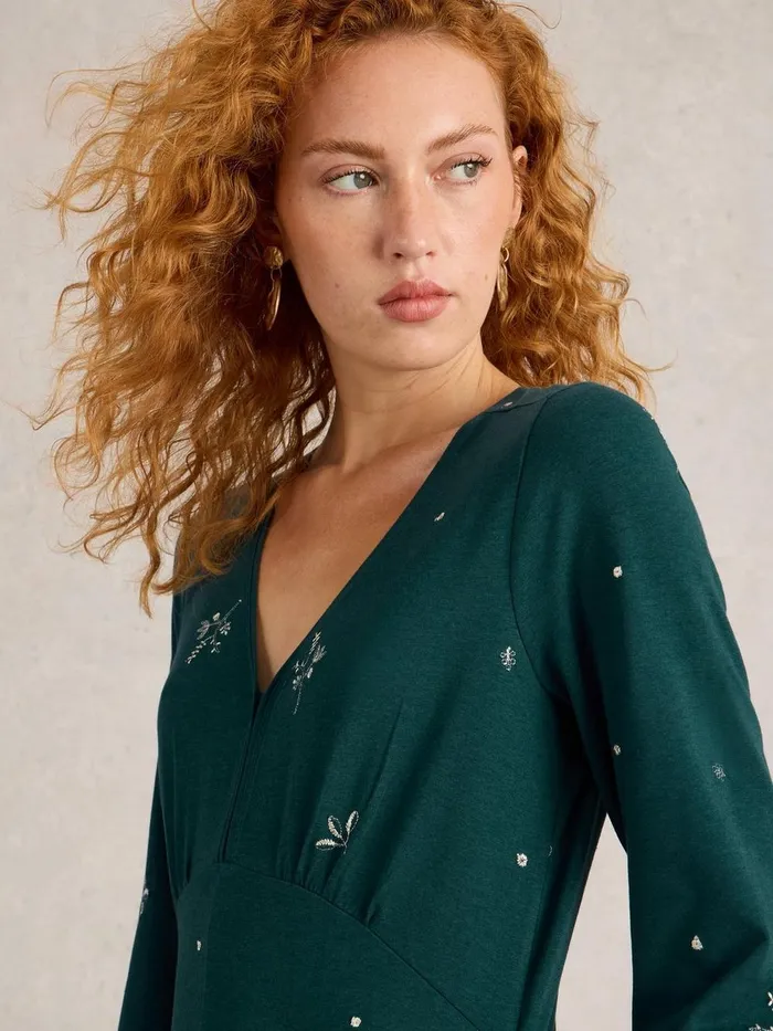Megan Embroidered Midi Jersey Dress Teal Multi Women White Stuff Dresses Megan Embroidered Midi Jersey Dress Teal Multi Women White Stuff Dresses