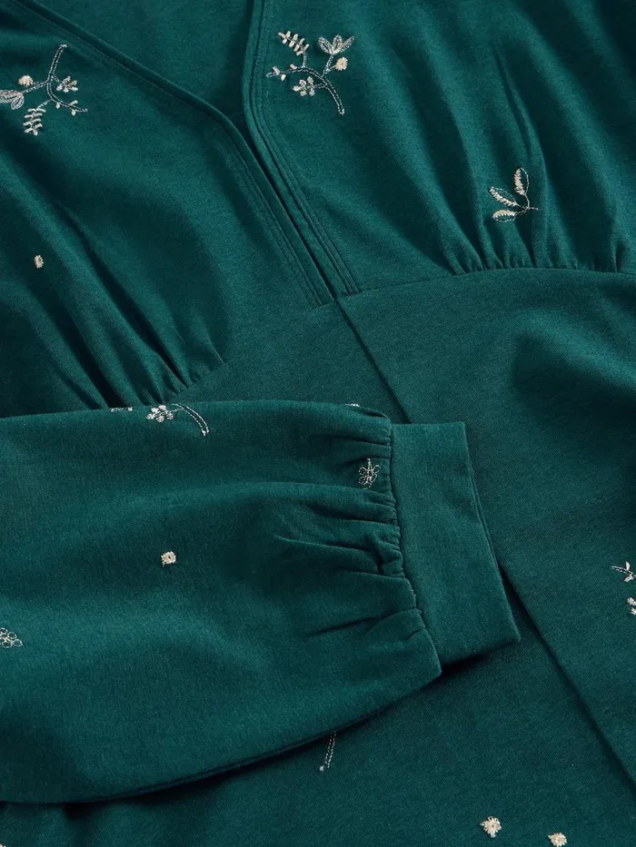 Megan Embroidered Midi Jersey Dress Teal Multi Women White Stuff Dresses Megan Embroidered Midi Jersey Dress Teal Multi Women White Stuff Dresses