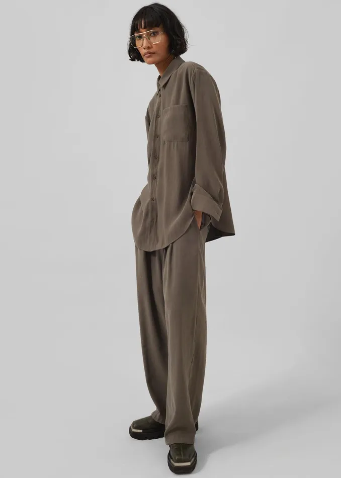 Meilen Pintuck Trousers 8211 Olive Women The Frankie Shop Clothing