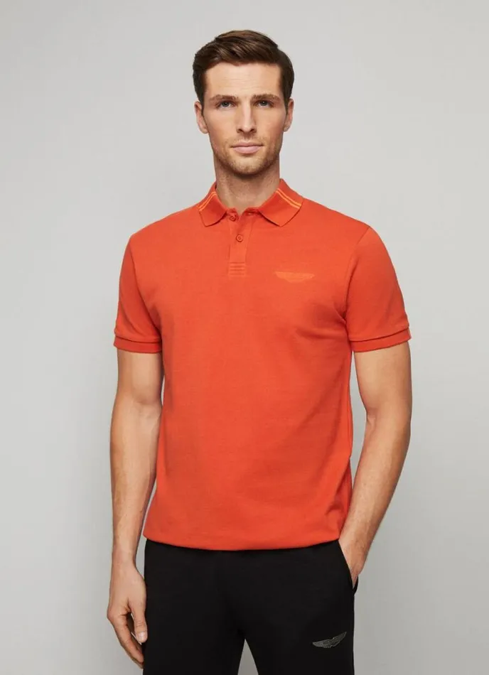 Men Aston Martin Classic Fit Polo Shirt Orange Hackett London Polo Shirts