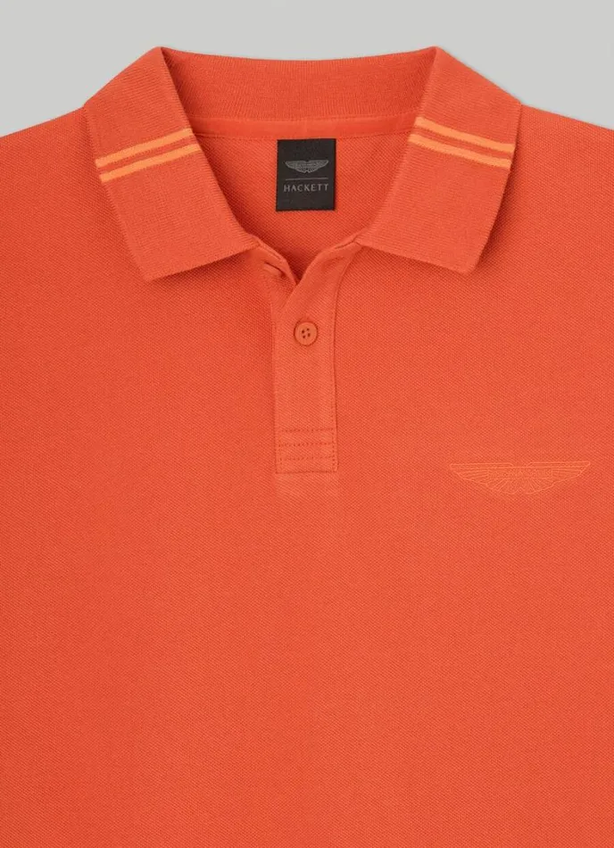 Men Aston Martin Classic Fit Polo Shirt Orange Hackett London Polo Shirts