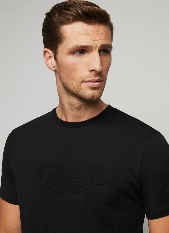 Men Aston Martin Classic Fit TShirt Black Hackett London Tshirts