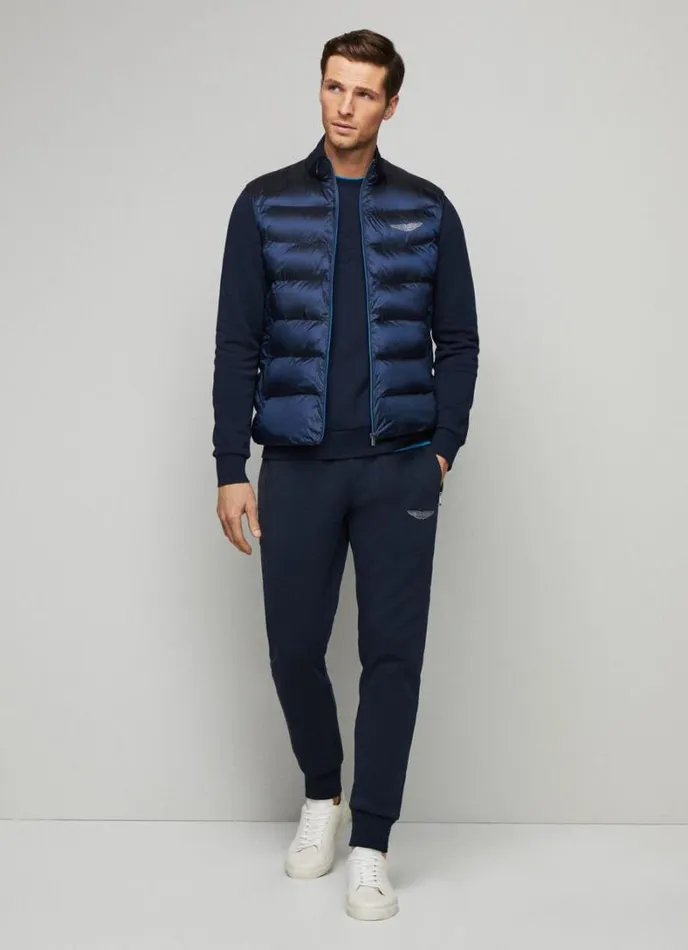 Men Aston Martin Padded Gilet Navy Hackett London Coats and Jackets