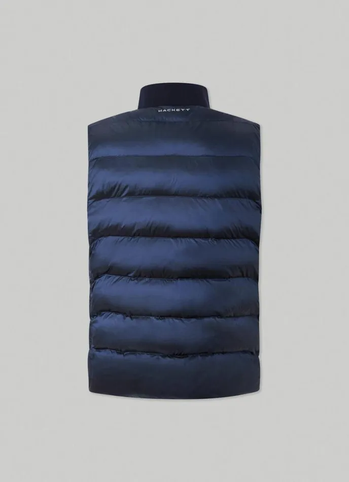 Men Aston Martin Padded Gilet Navy Hackett London Coats and Jackets