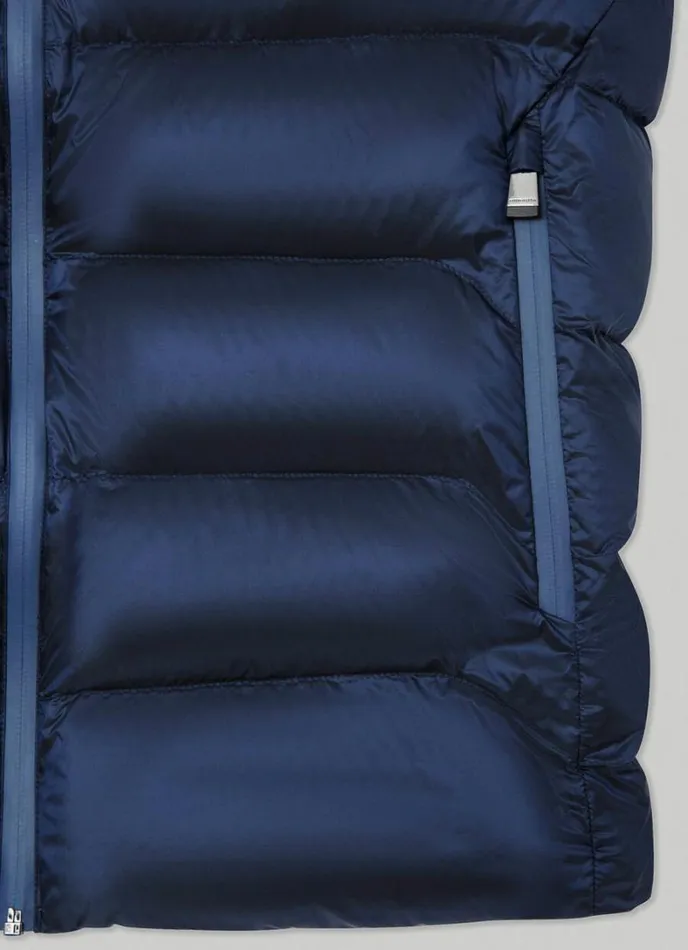 Men Aston Martin Padded Gilet Navy Hackett London Coats and Jackets