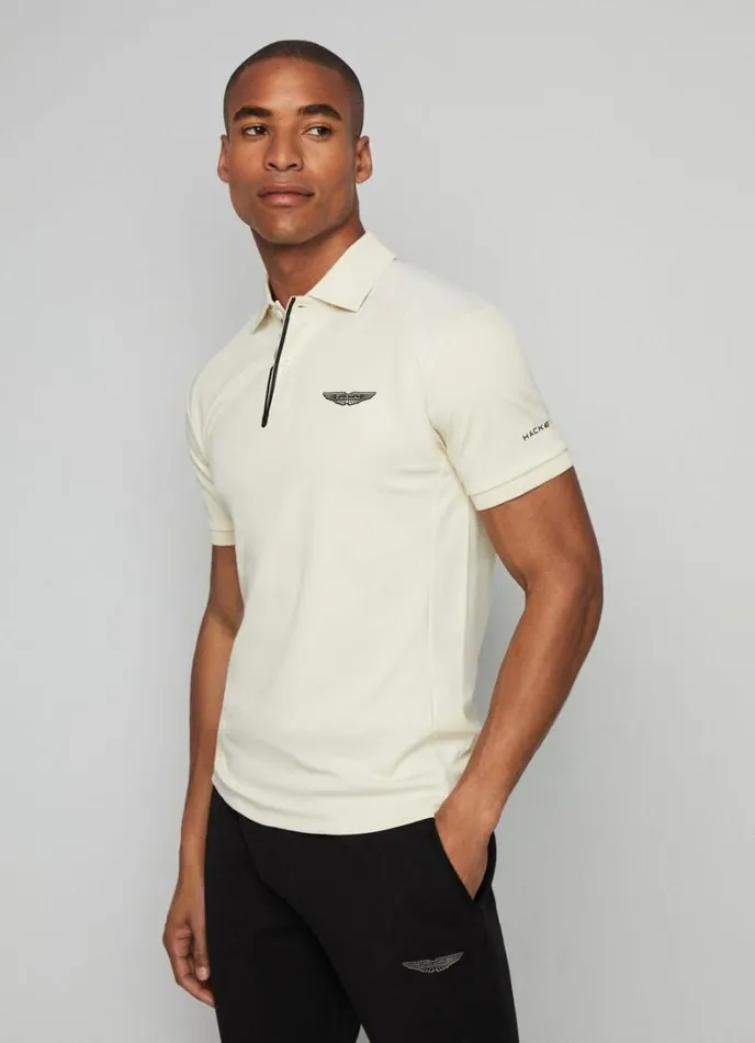 Men Aston Martin Slim Fit Polo Bone Hackett London Polo Shirts
