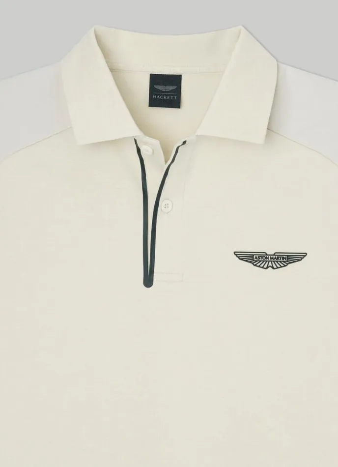 Men Aston Martin Slim Fit Polo Bone Hackett London Polo Shirts