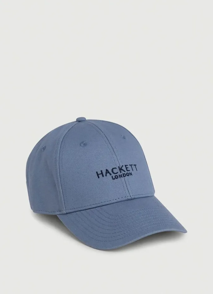 Men Baseball Cap Chambray Blue Hackett London Scarves and Caps
