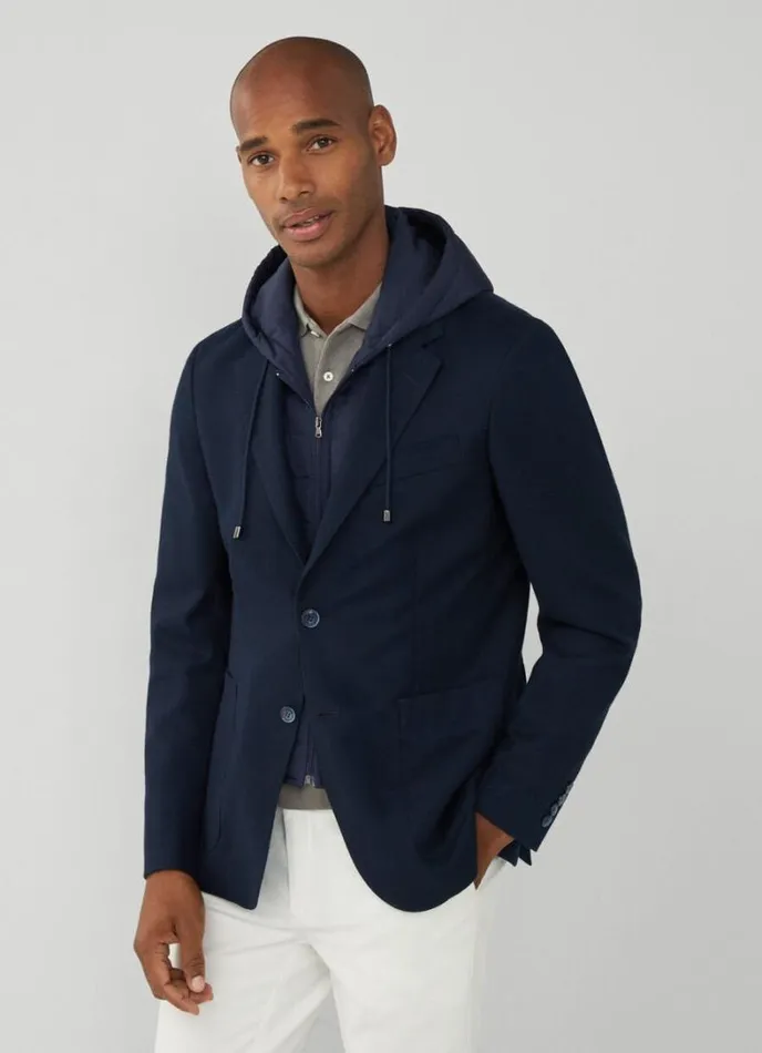Men Blazer With Hood Navy Hackett London Blazers