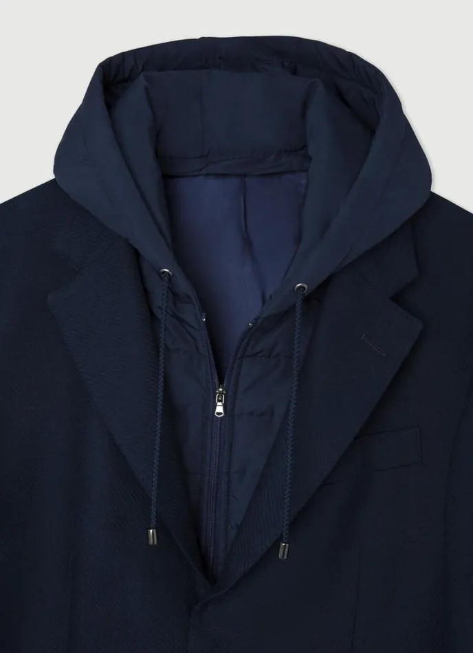 Men Blazer With Hood Navy Hackett London Blazers