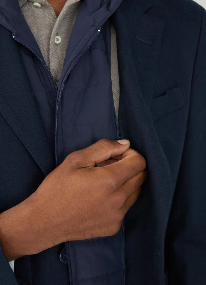 Men Blazer With Hood Navy Hackett London Blazers