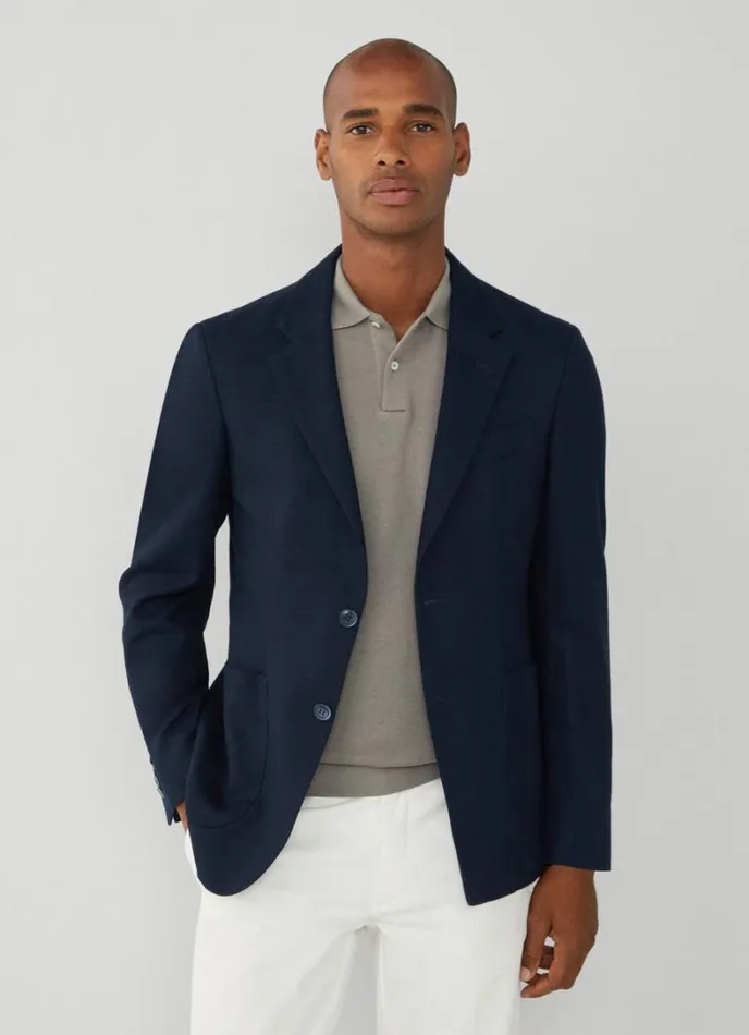 Men Blazer With Hood Navy Hackett London Blazers