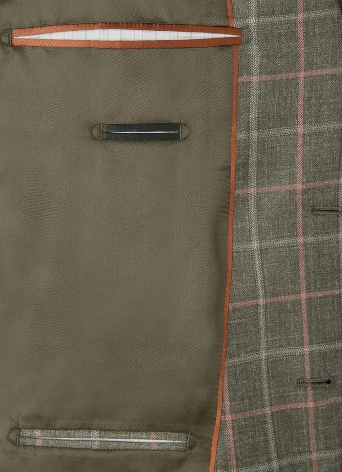 Men Check Blazer Khakipink Hackett London Blazers