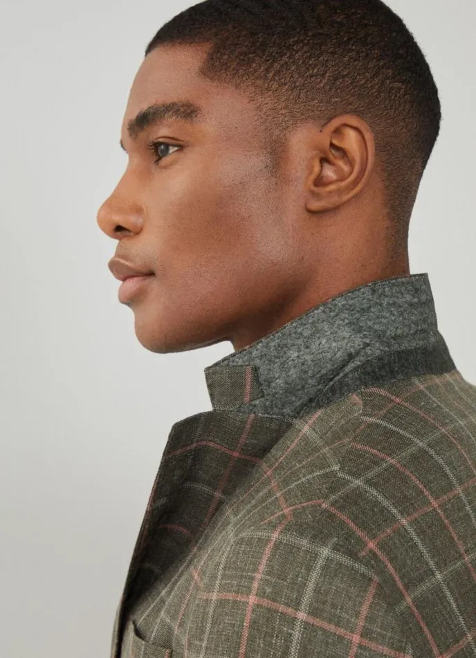 Men Check Blazer Khakipink Hackett London Blazers