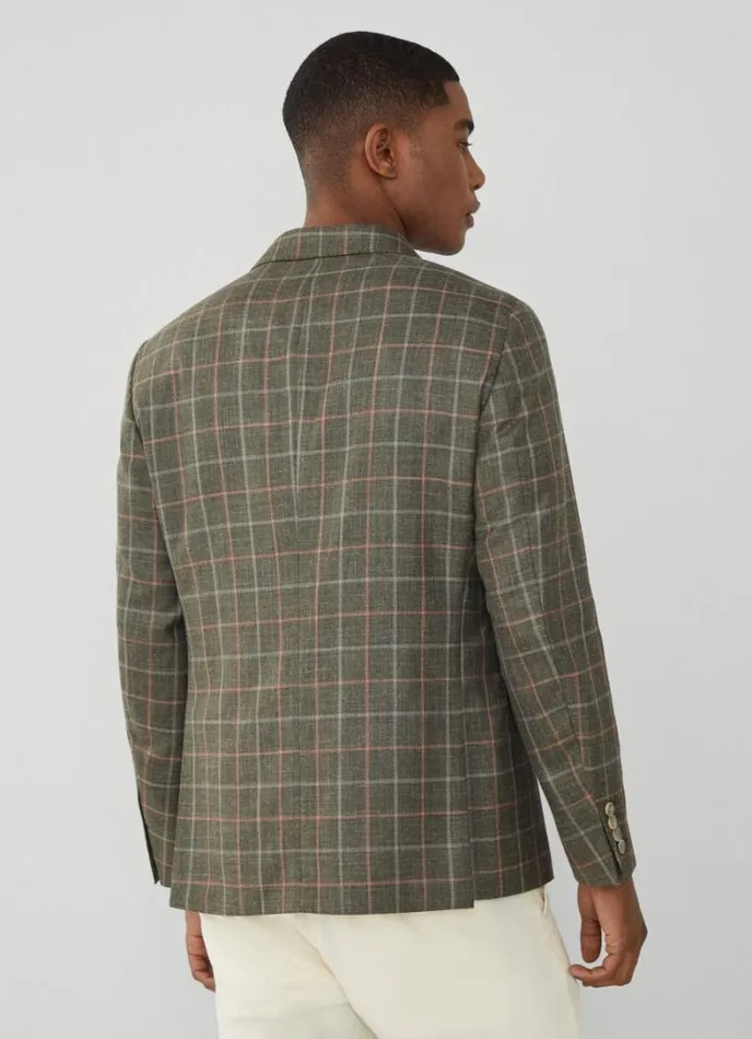 Men Check Blazer Khakipink Hackett London Blazers