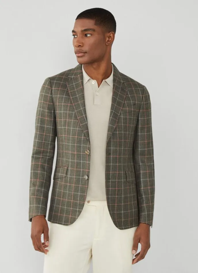 Men Check Blazer Khakipink Hackett London Blazers
