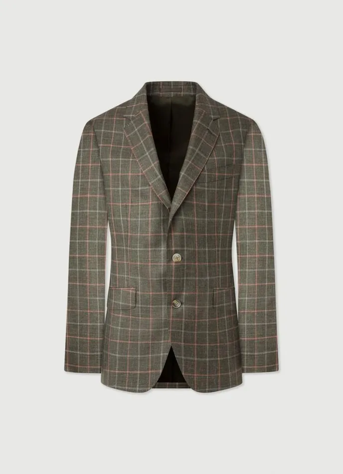 Men Check Blazer Khakipink Hackett London Blazers