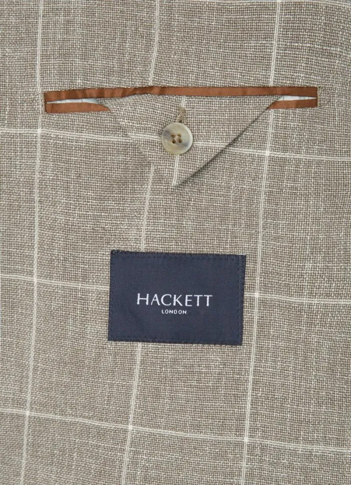 Men Check Blazer Taupe Beige Hackett London Blazers