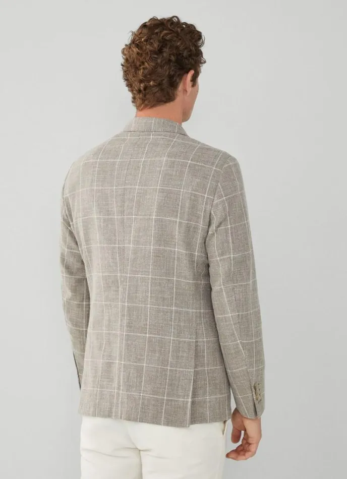 Men Check Blazer Taupe Beige Hackett London Blazers