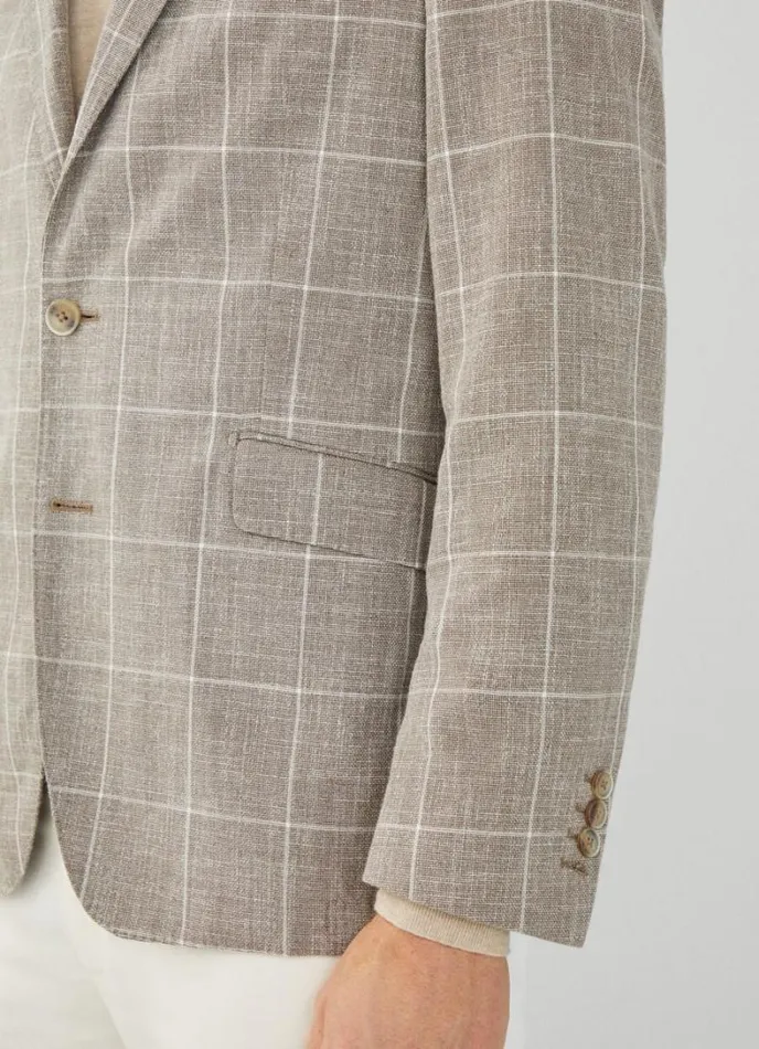 Men Check Blazer Taupe Beige Hackett London Blazers