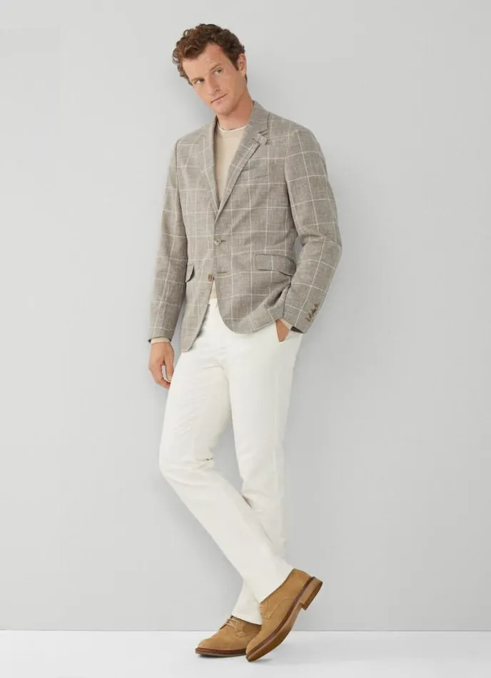 Men Check Blazer Taupe Beige Hackett London Blazers