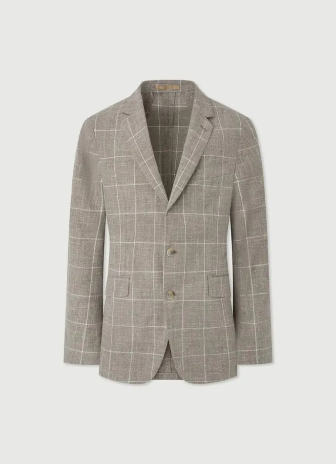 Men Check Blazer Taupe Beige Hackett London Blazers