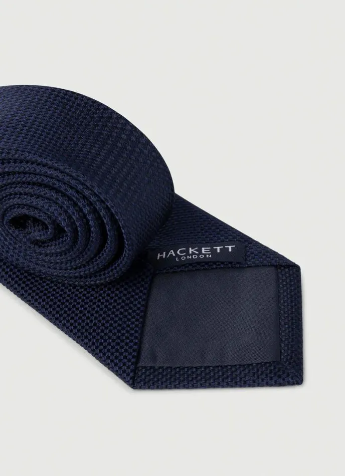 Men Check Silk Tie Navy Hackett London Ties and Pocket Squares