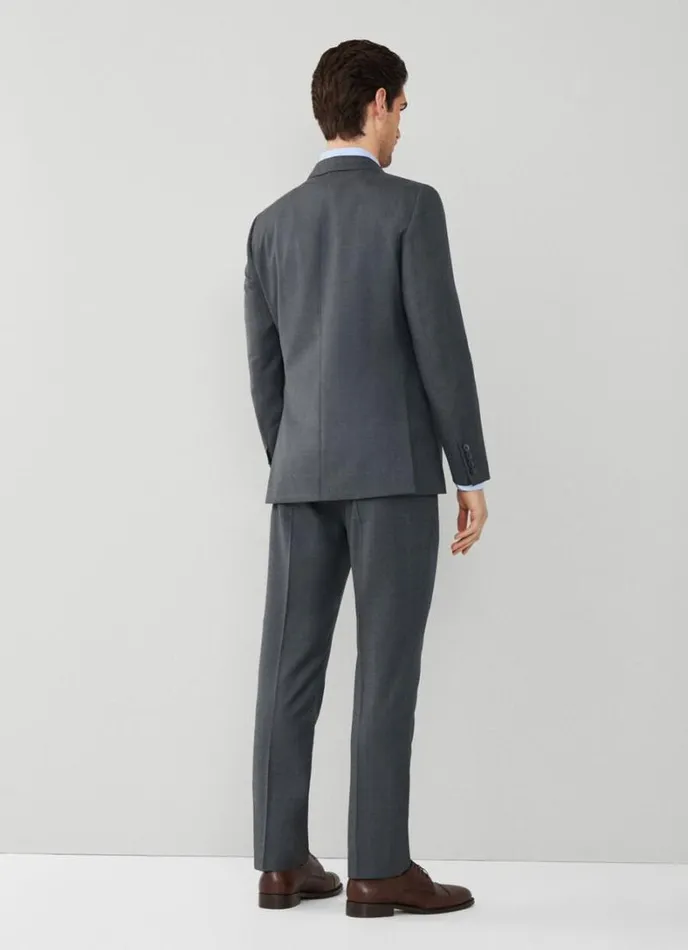 Men Checked Suit Grey Hackett London Suits