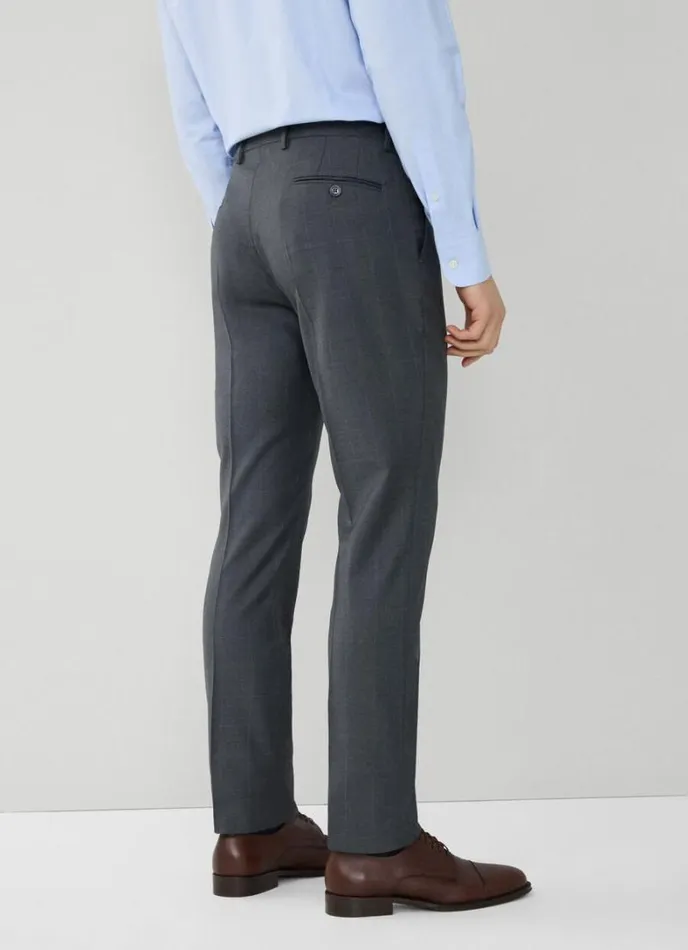 Men Checked Suit Grey Hackett London Suits