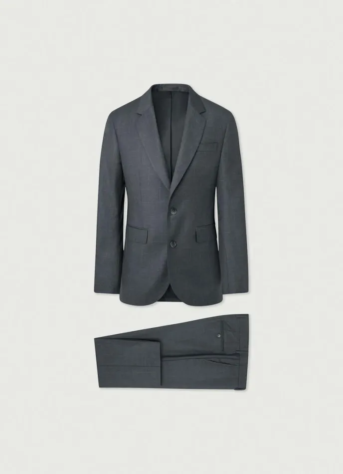 Men Checked Suit Grey Hackett London Suits