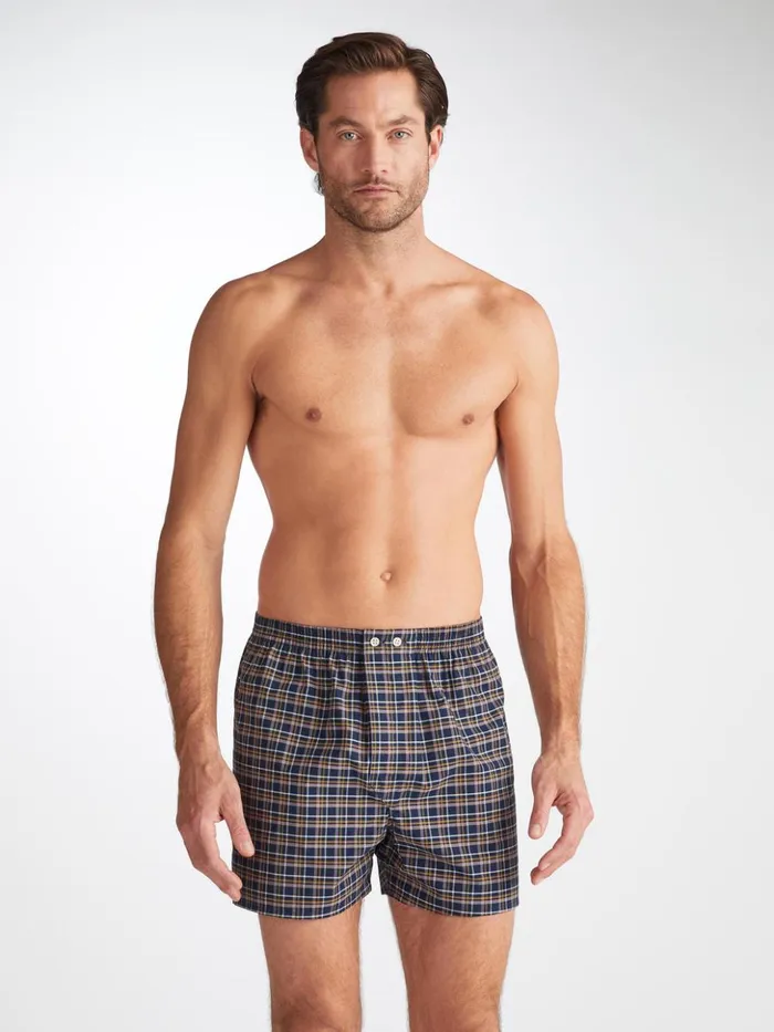 Men Classic Fit Boxers Barker 37 Cotton Navy Derek Rose Classic Fit Boxer Shorts