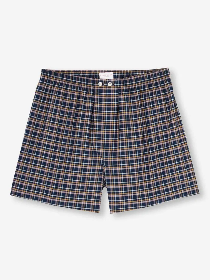 Men Classic Fit Boxers Barker 37 Cotton Navy Derek Rose Classic Fit Boxer Shorts