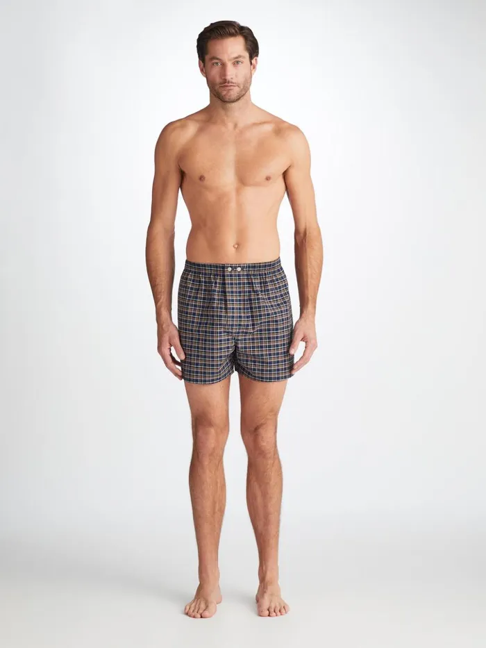 Men Classic Fit Boxers Barker 37 Cotton Navy Derek Rose Classic Fit Boxer Shorts