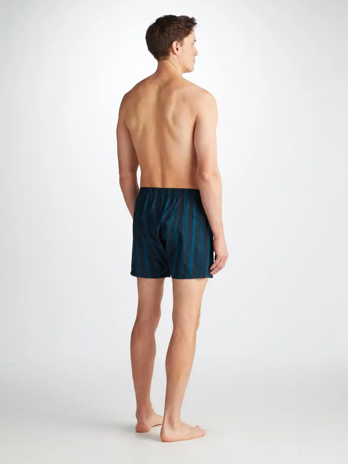 Men Classic Fit Boxers Royal 222 Cotton Navy Derek Rose Classic Fit Boxer Shorts