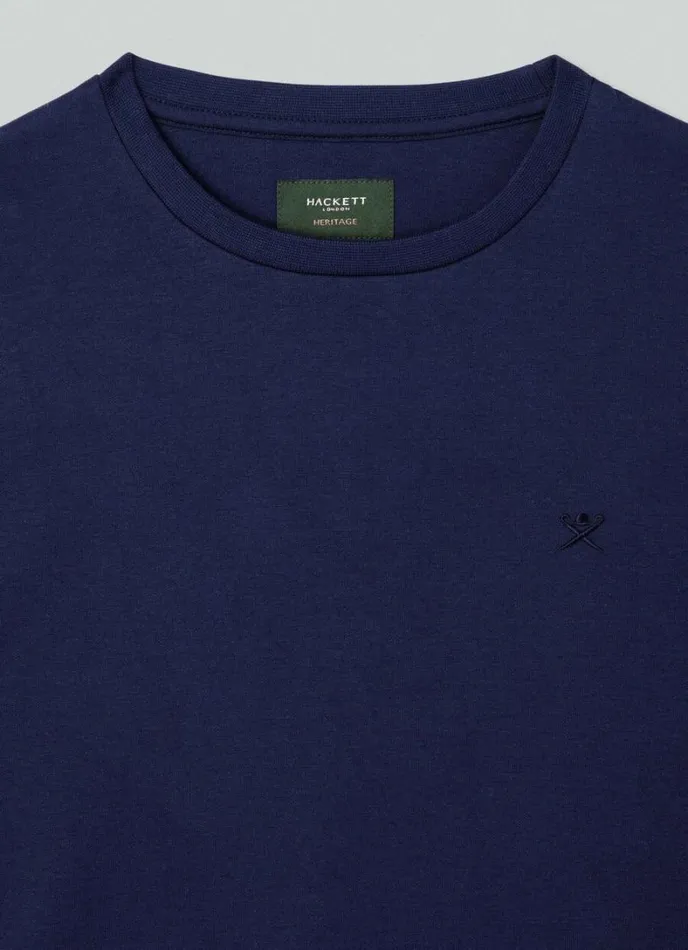 Men Classic Fit Crew Neck Sweatshirt Navy Hackett London Sweatshirts