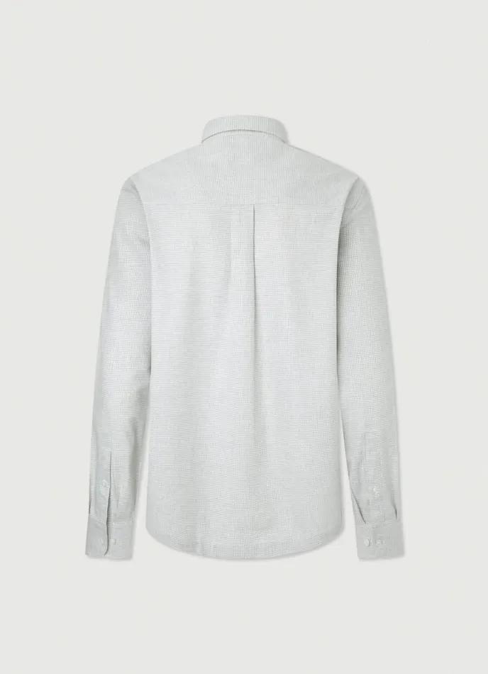 Men Classic Fit Dogtooth Shirt Greywhite Hackett London Shirts