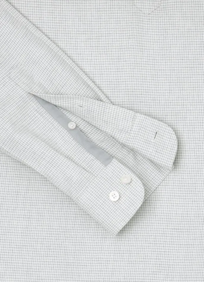 Men Classic Fit Dogtooth Shirt Greywhite Hackett London Shirts