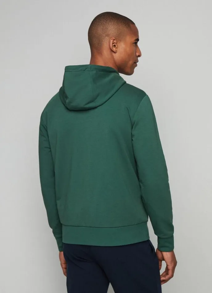 Men Classic Fit Full Zip Hoodie Greengrey Hackett London Sweatshirts