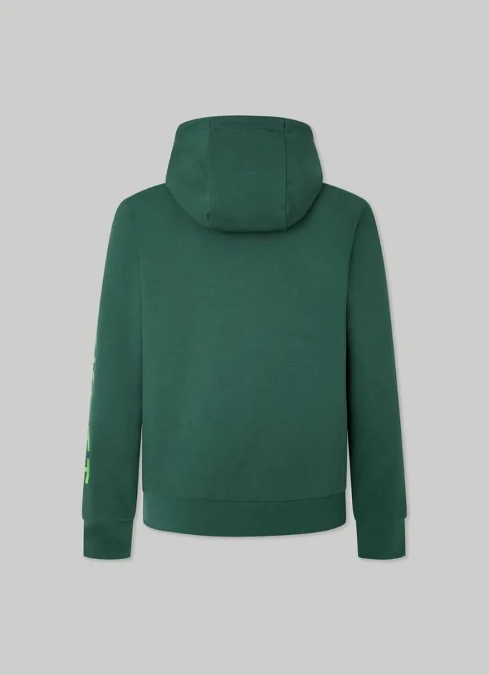 Men Classic Fit Full Zip Hoodie Greengrey Hackett London Sweatshirts